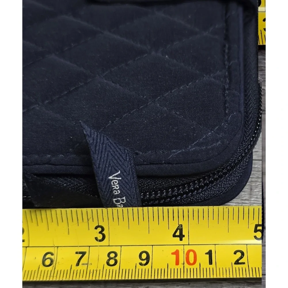Vera Bradley Turnlock Wallet Navy Blue Large Quilted Cotton Clutch Organizer 7.7 - Picture 11 of 11